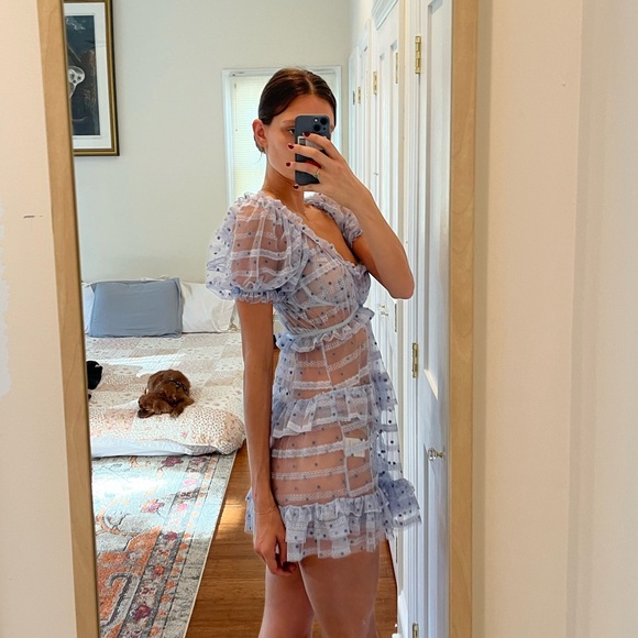 For Love and Lemons Harper ruffle slip dress size small - Picture 4 of 12